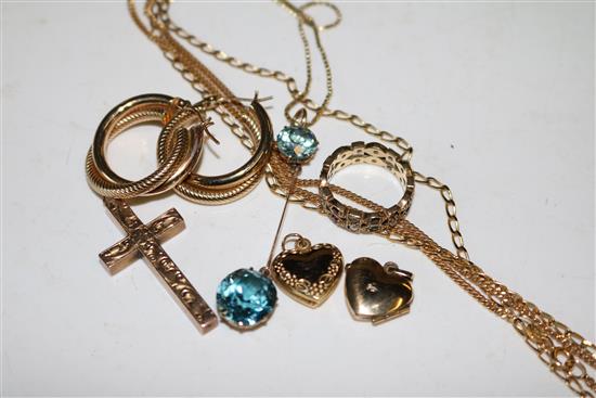 Gold earrings, chains etc